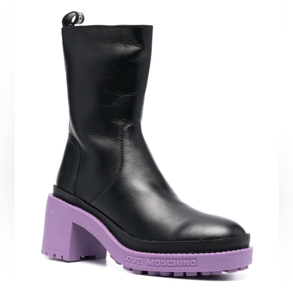 Love Moschino Black and Purple Women's Boots